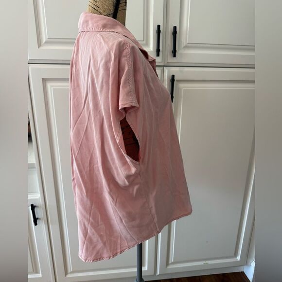 Calvin Klein pink blouse tencel sz XL - Picture 3 of 7